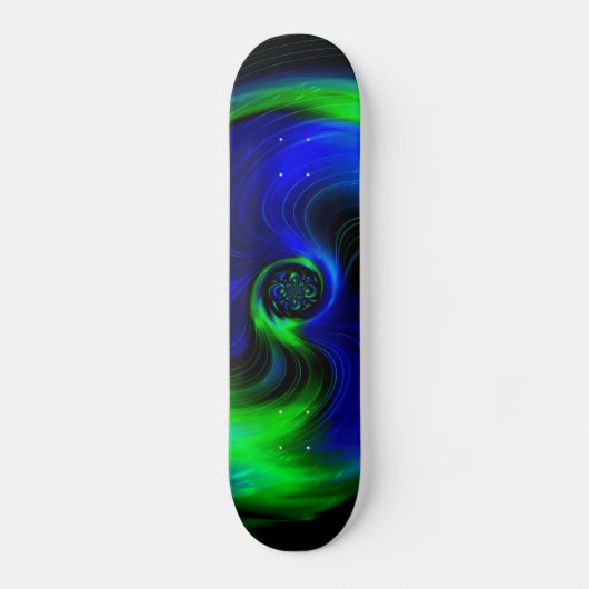 Blauwe en groene melkweg persoonlijk skateboard (Voorkant)