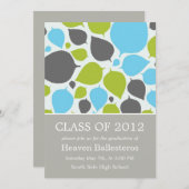 Blauwe en groene moderne Afstuderen bekendmaking Kaart (Voorkant / Achterkant)