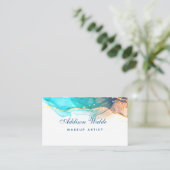 Blauwe en groene, moderne kunst Vloeibare Waterver Visitekaartje (Staand voorkant)