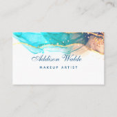 Blauwe en groene, moderne kunst Vloeibare Waterver Visitekaartje (Voorkant)