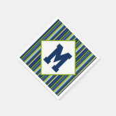 Blauwe en groene monogram cocktailservetten servetten (Hoek)