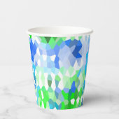 Blauwe en groene mozaïeken papieren bekers (Achterkant)