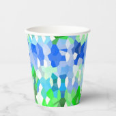Blauwe en groene mozaïeken papieren bekers (Voorkant)