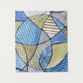 Blauwe en groene neurografische kunsttapes wandkleed (Voorkant)