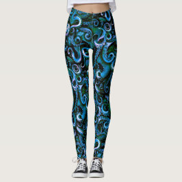 Blauwe en Groene Octopus Tentakels Leggings
