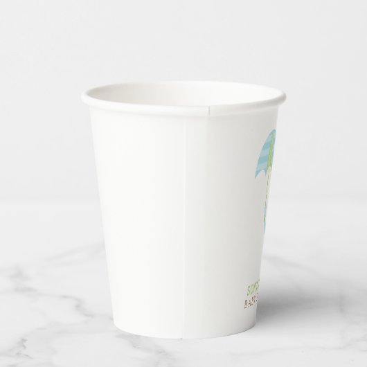 Blauwe en groene olifant Baby shower papier cup Papieren Bekers (Rechts)