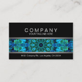 Blauwe en groene Pareltjes Mandala-kaart Afsprakenkaartje (Achterkant)