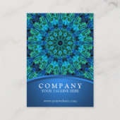 Blauwe en groene Pareltjes Mandala Visitekaartje (Voorkant)