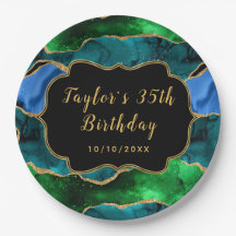 Blauwe en groene Peacock Agate Birthday