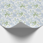 Blauwe en groene Pearl's Bouquet  Cadeaupapier (Hoek)