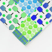Blauwe en groene Pickleball Courts, Paddles & Ball Fleece Deken (Hoek)