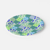 Blauwe en groene Pickleball Courts, Paddles & Ball Papieren Bordje (Gekanteld)