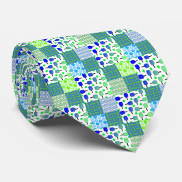 Blauwe en groene Pickleball Courts, Paddles & Ball Stropdas