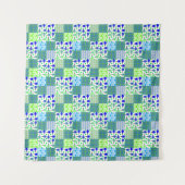 Blauwe en groene Pickleball Courts, Paddles & Ball Wandkleed (Voorkant (horizontaal))