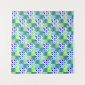 Blauwe en groene Pickleball Courts, Paddles & Ball Wandkleed (Voorkant)