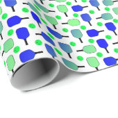 Blauwe en groene Pickleball Paddles Green Pickleba Cadeaupapier (Rol Hoek)