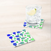 Blauwe en groene Pickleball Paddles Green Pickleba Kartonnen Onderzetters (Insitu)