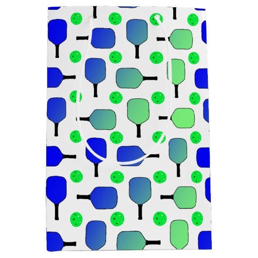 Blauwe en groene Pickleball Paddles Green Pickleba Medium Cadeauzakje (Voorkant)