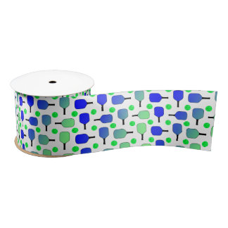 Blauwe en groene Pickleball Paddles Green Pickleba Satijnen Lint