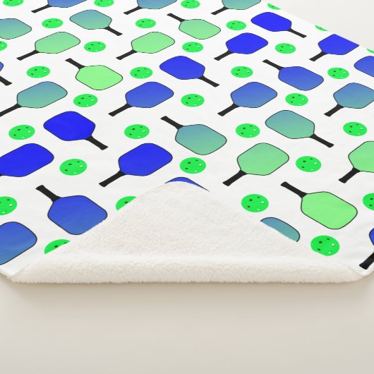 Blauwe en groene Pickleball Paddles Green Pickleba Sherpa Deken (3/4)