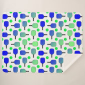 Blauwe en groene Pickleball Paddles Green Pickleba Sherpa Deken (Voorkant (horizontaal))