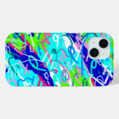 Blauwe en Groene Pop Kunst Case-Mate iPhone Case (Achterkant (horizontaal))