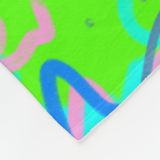 Blauwe en Groene Pop Kunst Fleece Deken (Hoek)