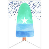 Blauwe en groene Popsiche Happy Birthday Vlaggetjes (Eerste vlag)