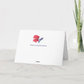 Blauwe en groene reuzenvogel, bewerkbaar Wenskaart Kaart (Achterkant)