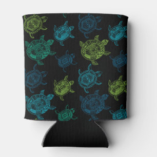 Blauwe en groene schildpadden blikjeskoeler
