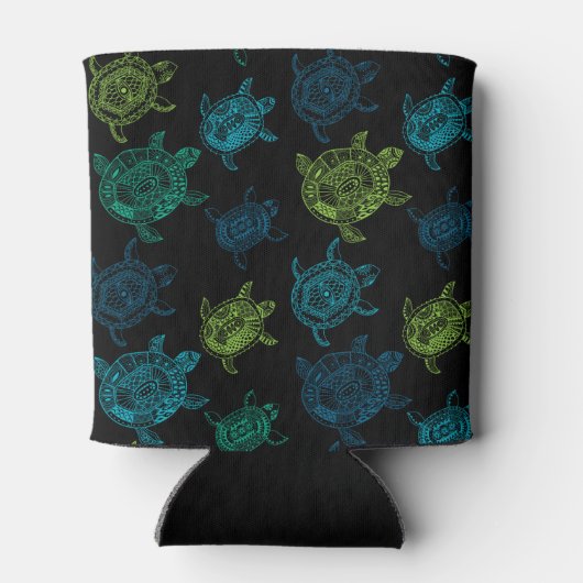 Blauwe en groene schildpadden blikjeskoeler (Achterkant)