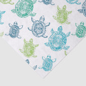 Blauwe en groene schildpadden tissuepapier (Detail)