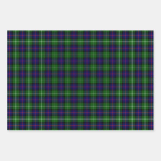 Blauwe en groene Schotse lan Sutherland Tartan Cas Inpakpapier Vel (Voorkant 3)