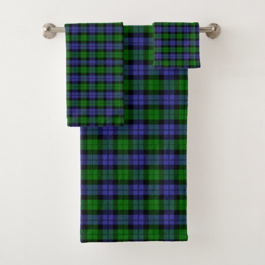 Blauwe en groene Schotse tartan Bad Handdoek (Insitu)