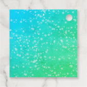 Blauwe en Groene Sneeuwman met sneeuw Kerstmis Bedankjes Labels (Achterkant)