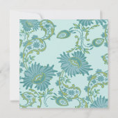 Blauwe en groene spoeling Birthday Uitnodiging (Achterkant)