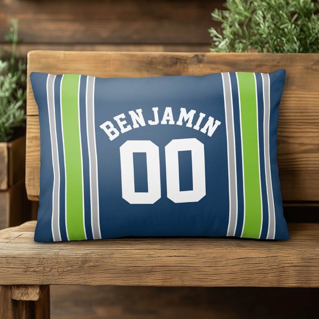 Blauwe en groene sport Jersey Accent Kussen (Custom Pillow)