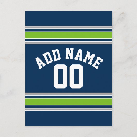 Blauwe en groene sport Jersey Briefkaart (Voorkant)