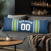 Blauwe en groene sport Jersey Lichaamskussen