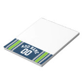 Blauwe en groene sport Jersey Notitieblok (Linkerzijde)