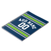 Blauwe en groene sport Jersey Notitieboek (Linkerzijde)