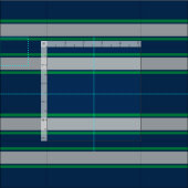 Blauwe en groene sportstripes stof (Delen)