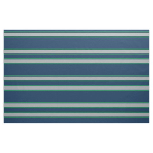Blauwe en groene sportstripes stof (Fat Quarter)