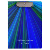 Blauwe en groene Starburst, #1 Coach, Beste leraar Klembord (Voorkant)