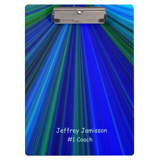 Blauwe en groene Starburst, #1 Coach, Beste leraar Klembord (Voorkant)