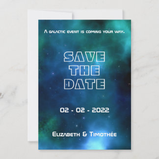 Blauwe en groene sterrenweddenschap save the date