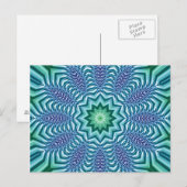 Blauwe en groene sterventilator briefkaart (Voorkant / Achterkant)