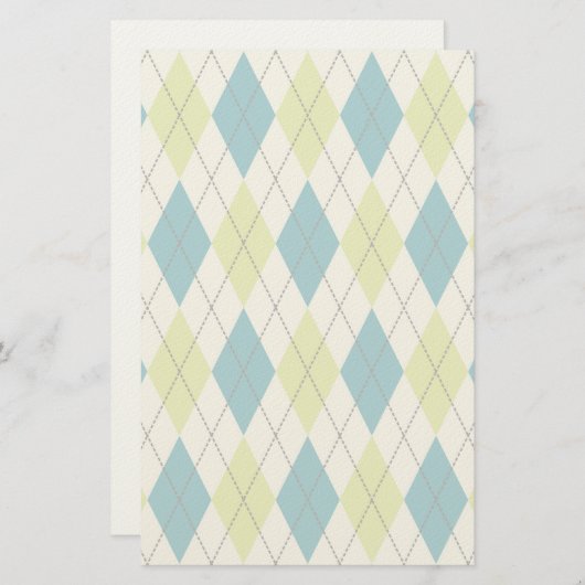 Blauwe en groene stijl briefpapier (Voorkant / Achterkant)