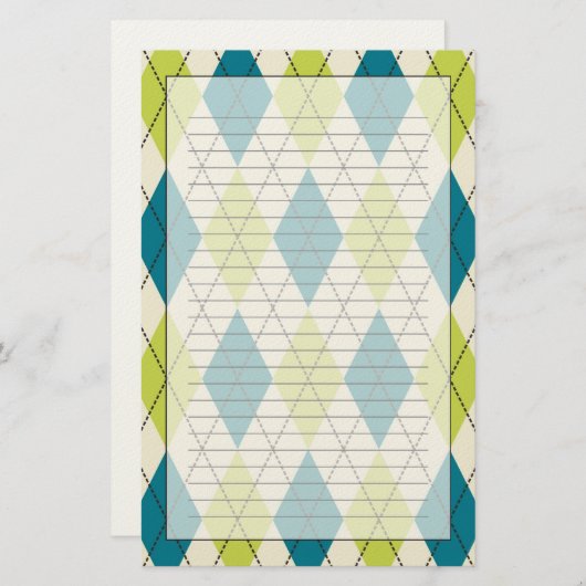 Blauwe en groene stijl briefpapier (Voorkant / Achterkant)