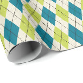 Blauwe en groene stijl cadeaupapier (Rol Hoek)